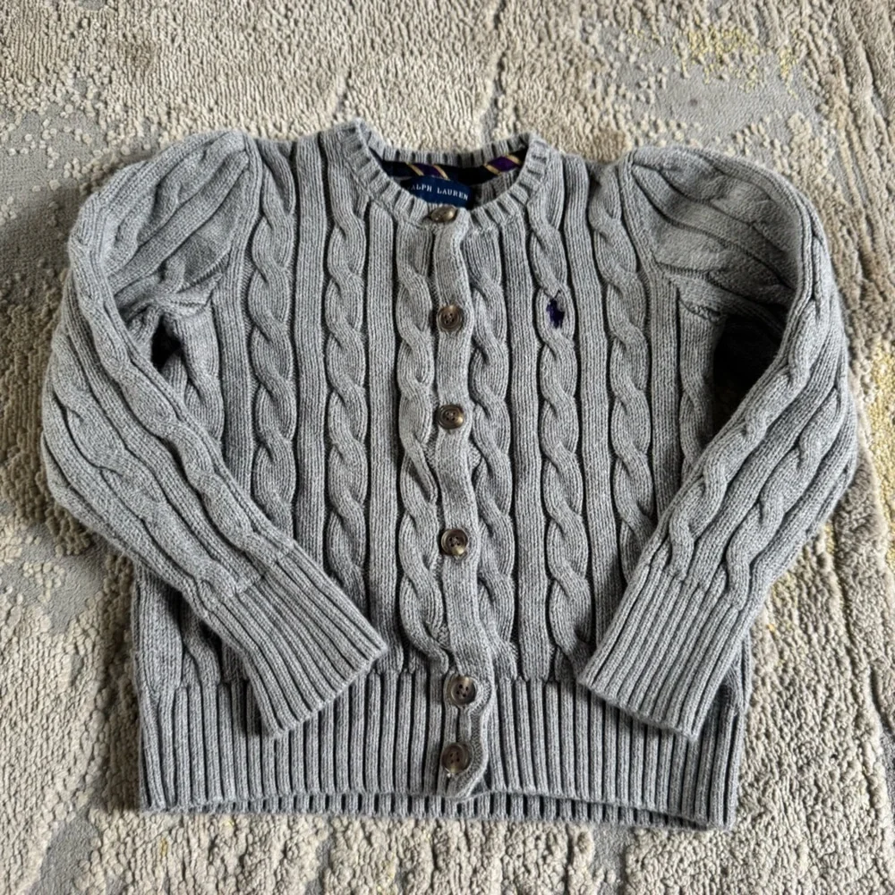 Ralph Lauren sweater cardigan button front cotton long sleeve plaid dress 3T